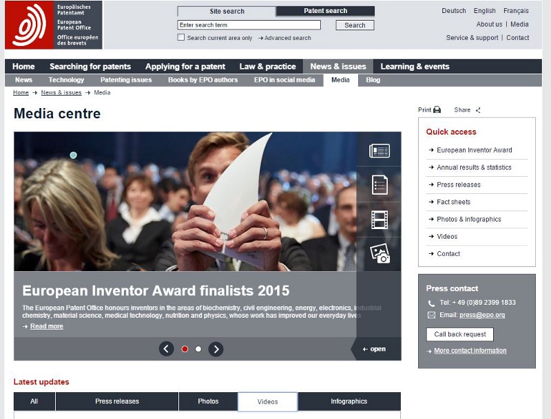 European Patent Office (EPO) uses Razuna to handle press media