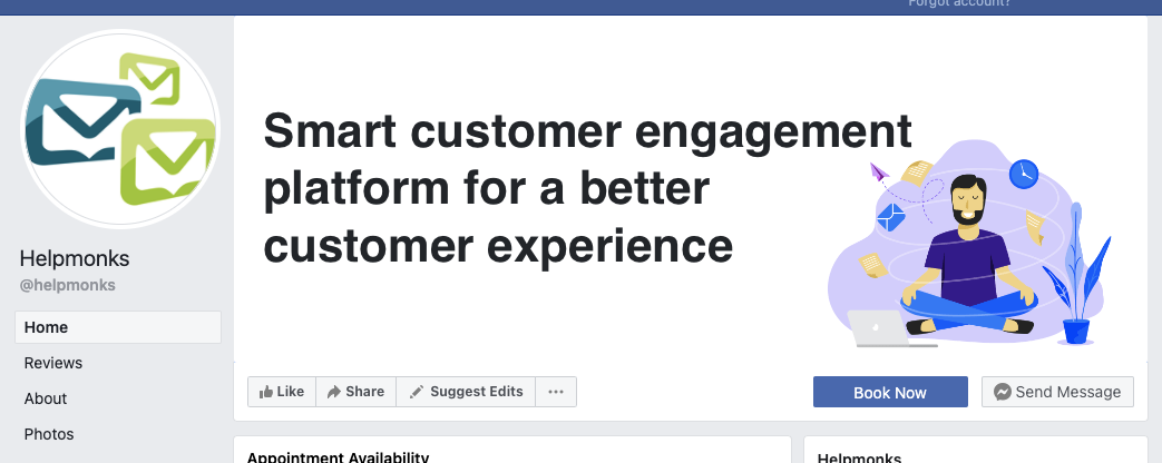 Facebook page for Helpmonks