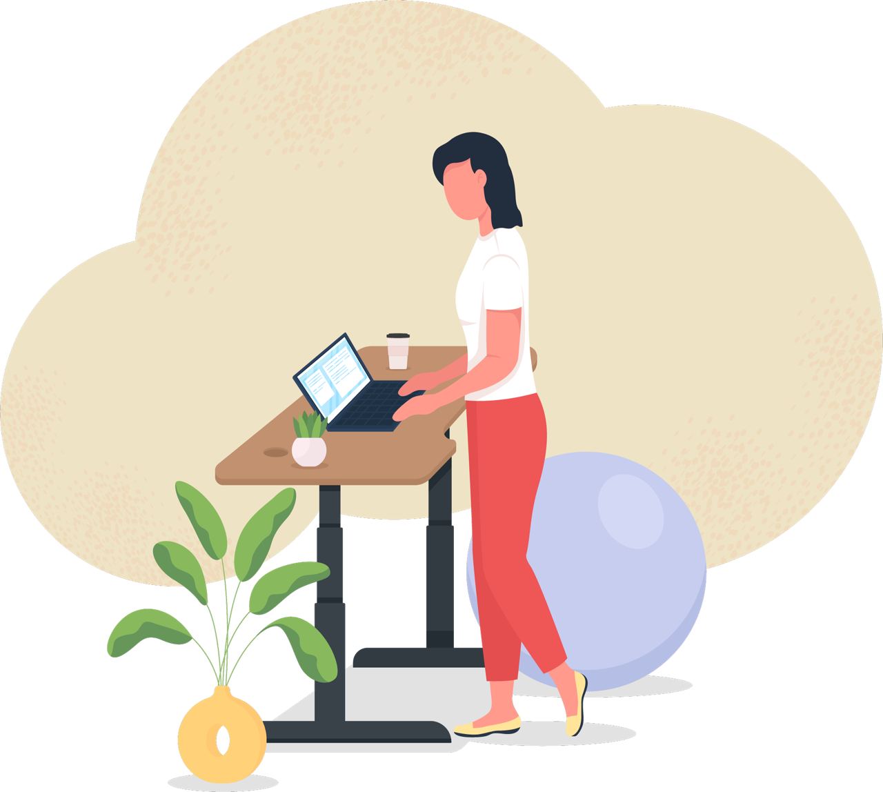 Working with Helpmonks on a standing desk at home.