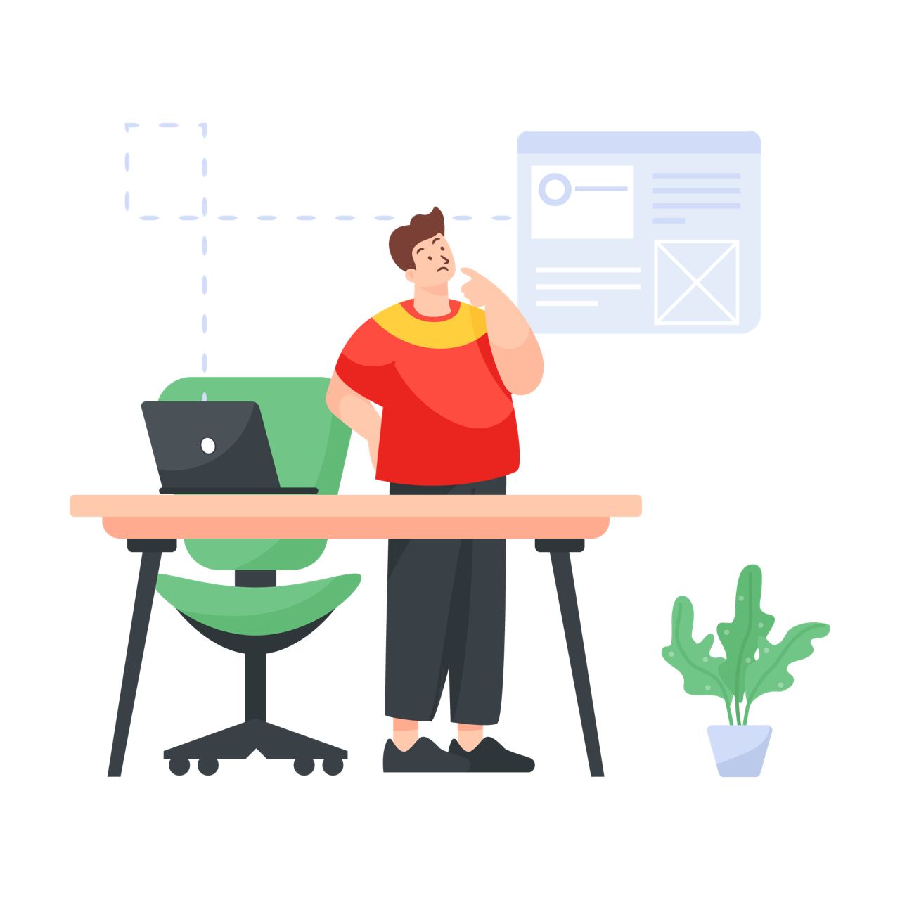 Office worker considering email options