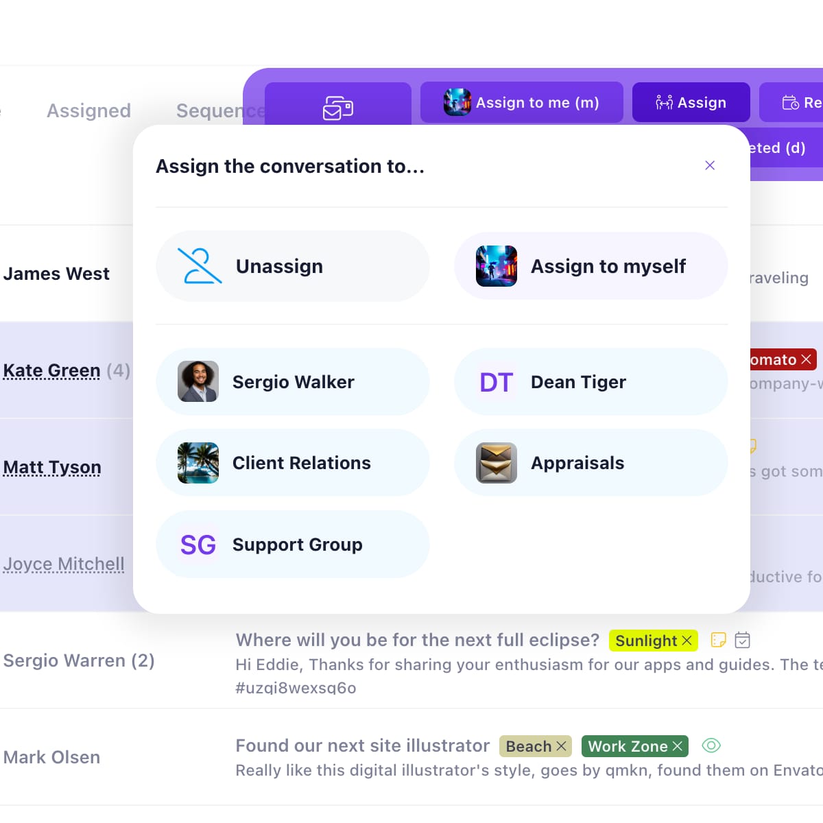 Helpmonks - assign emails to team members