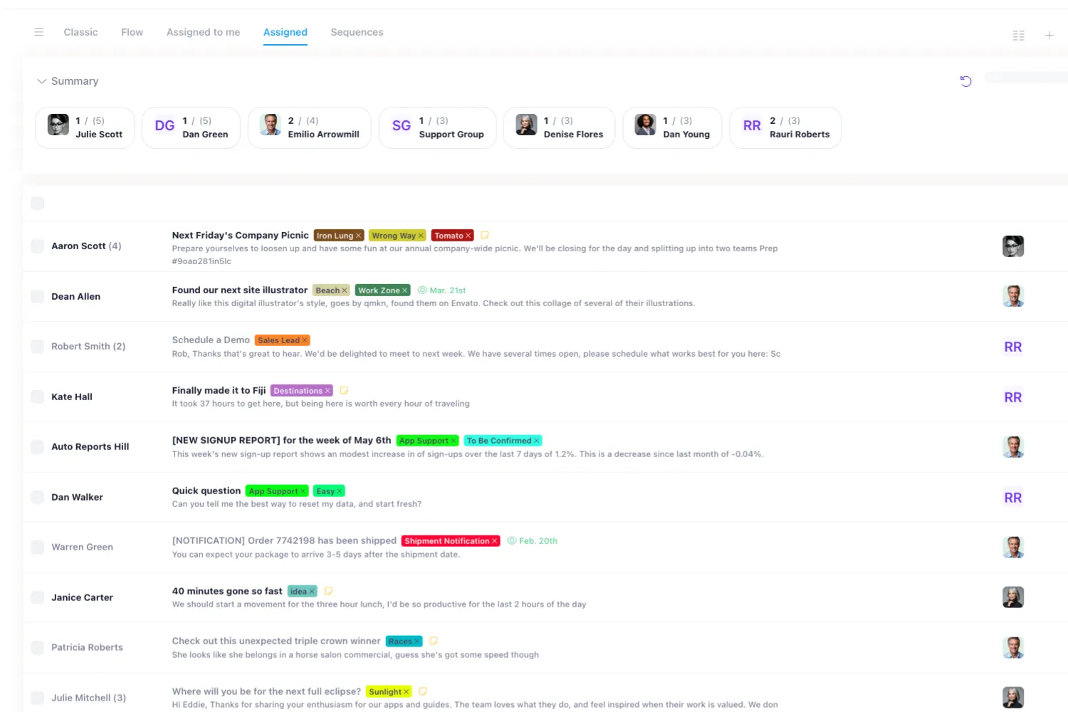 Helpmonks shared inbox screenshot