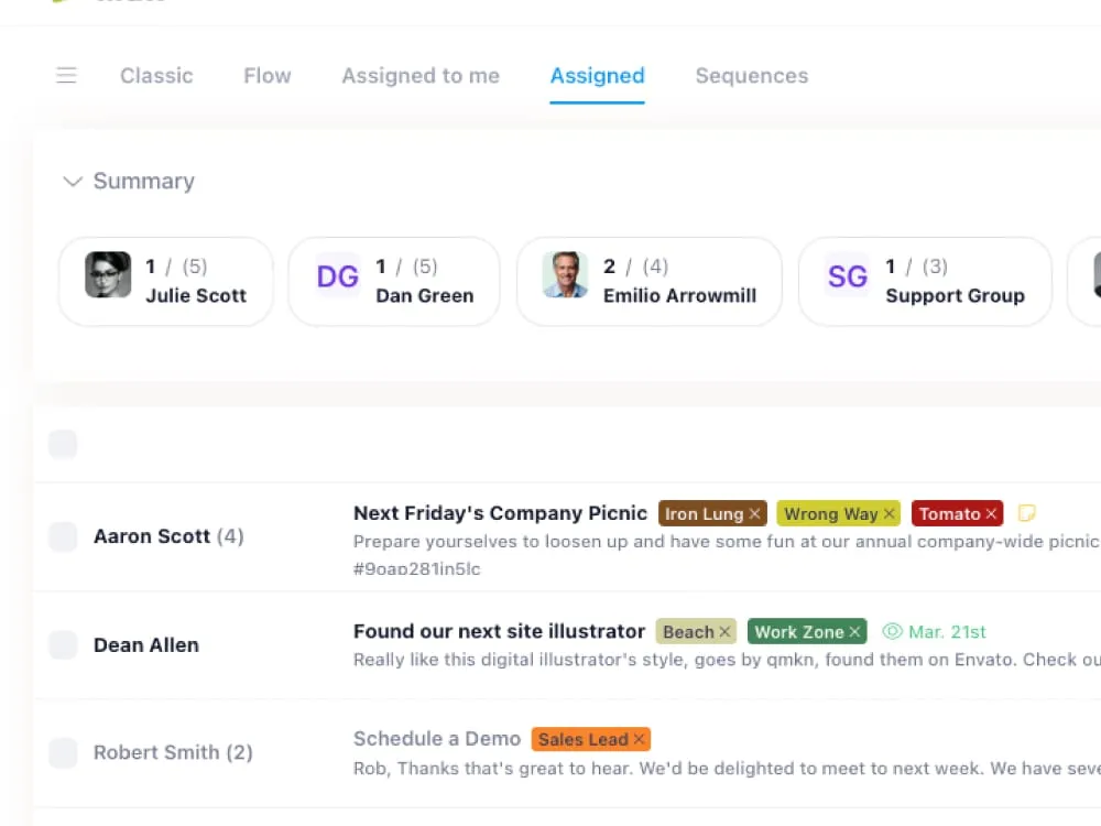 Email collaboration with Helpmonks - assign emails, add notes, and organize with labels
