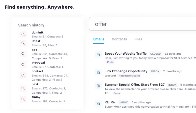 Find everything in seconds with Helpmonks - the best shared inbox for teams