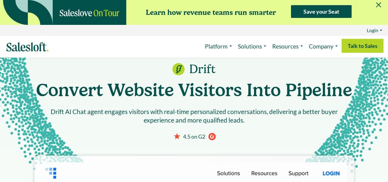 Drift Salesloft conversation platform