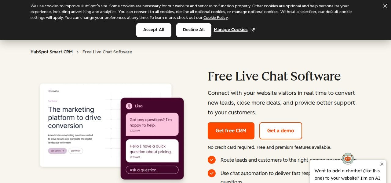 HubSpot Live Chat
