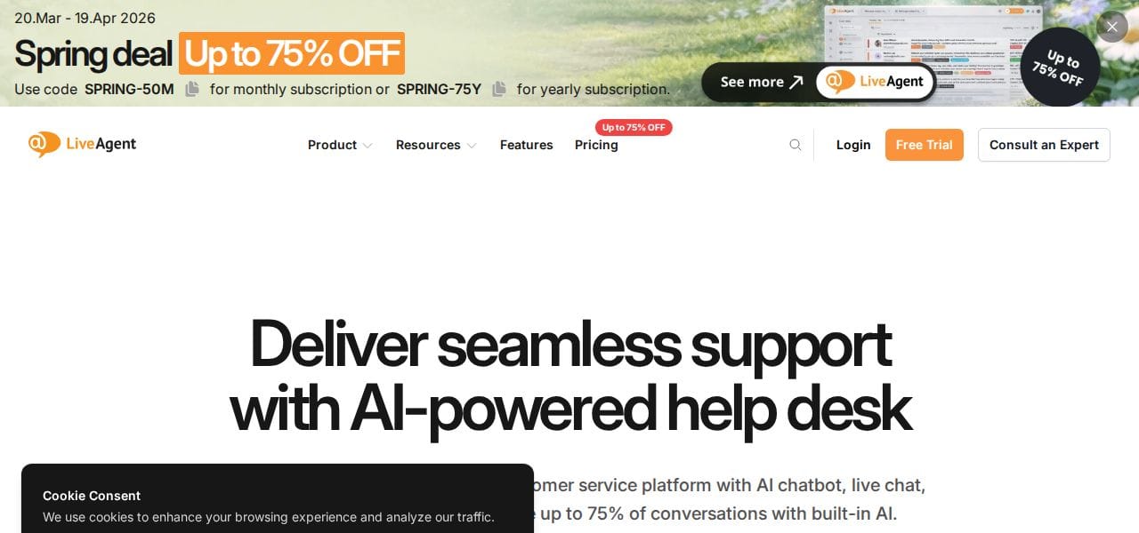 LiveAgent helpdesk and live chat