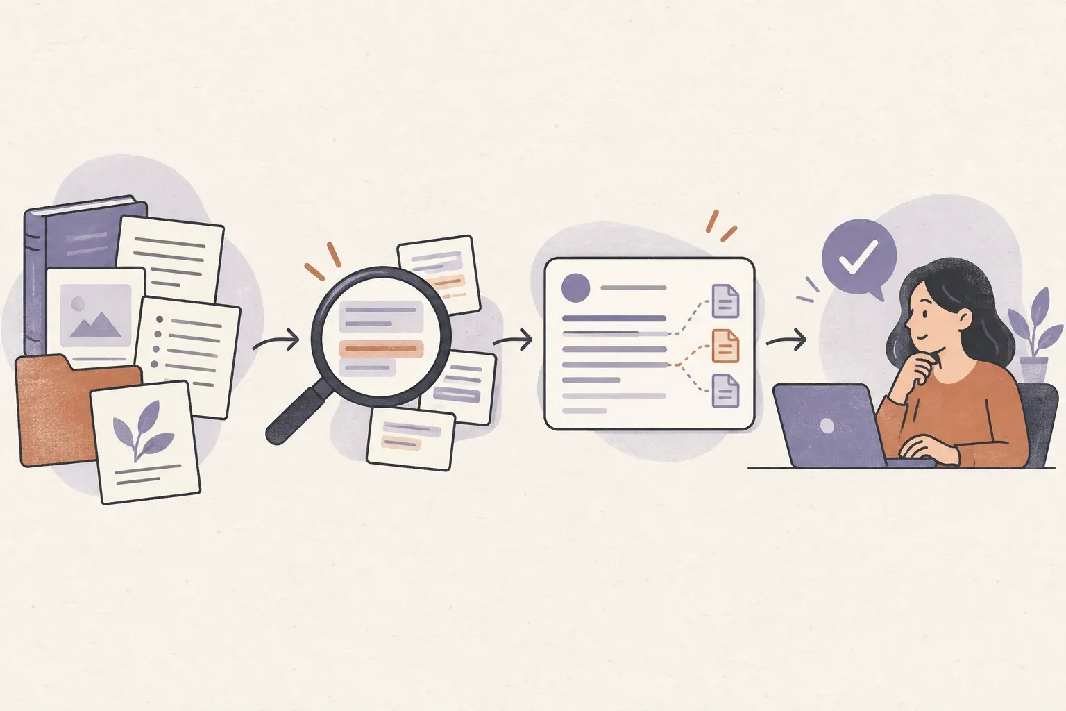 Trusted documents are retrieved for a draft reply before a human reviews and approves the answer.