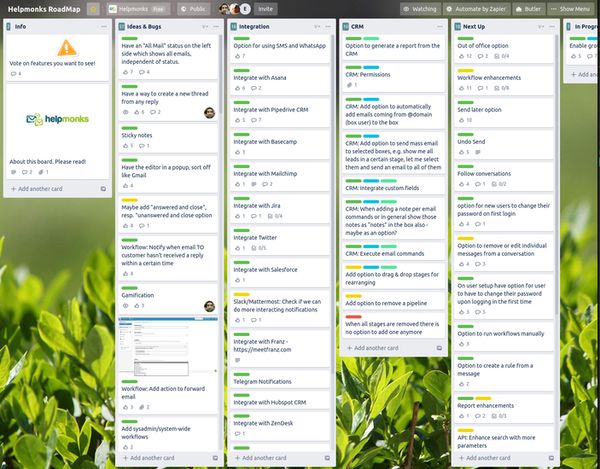 For the past five years, we have been using Trello for the Helpmonks Shared Inbox RoadMap and for archiving all Release-Notes (they go back to 2015). Just li